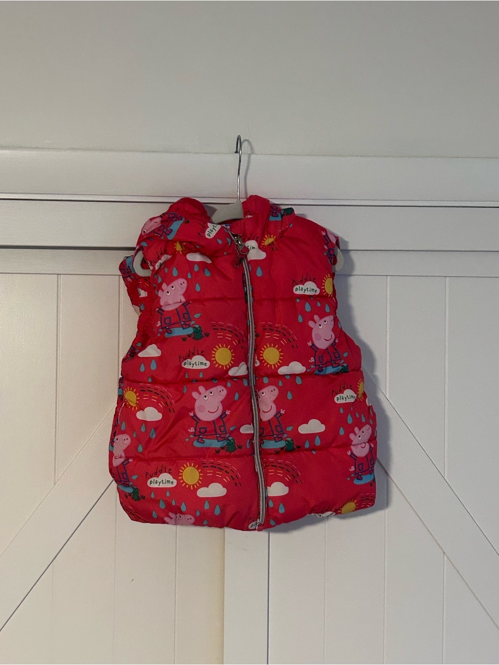 Peppa Pig Red Jacket with Blue Raindrop Print